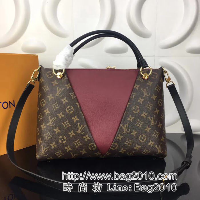 路易威登LV頂級原單 M43951牛皮V形V Tote MM手提肩背包 YDH2166